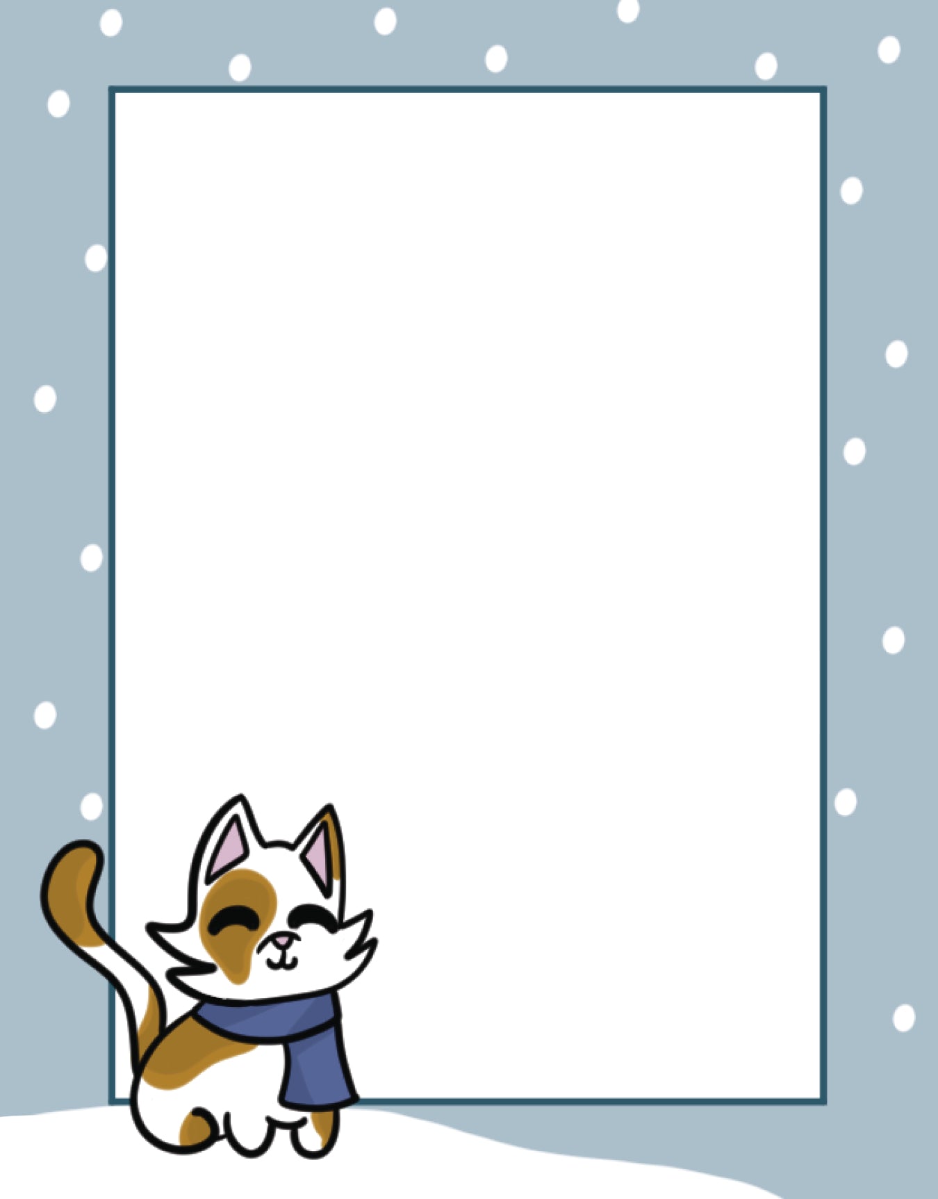 Snow Cat Notepad 4.25" x 5.5"