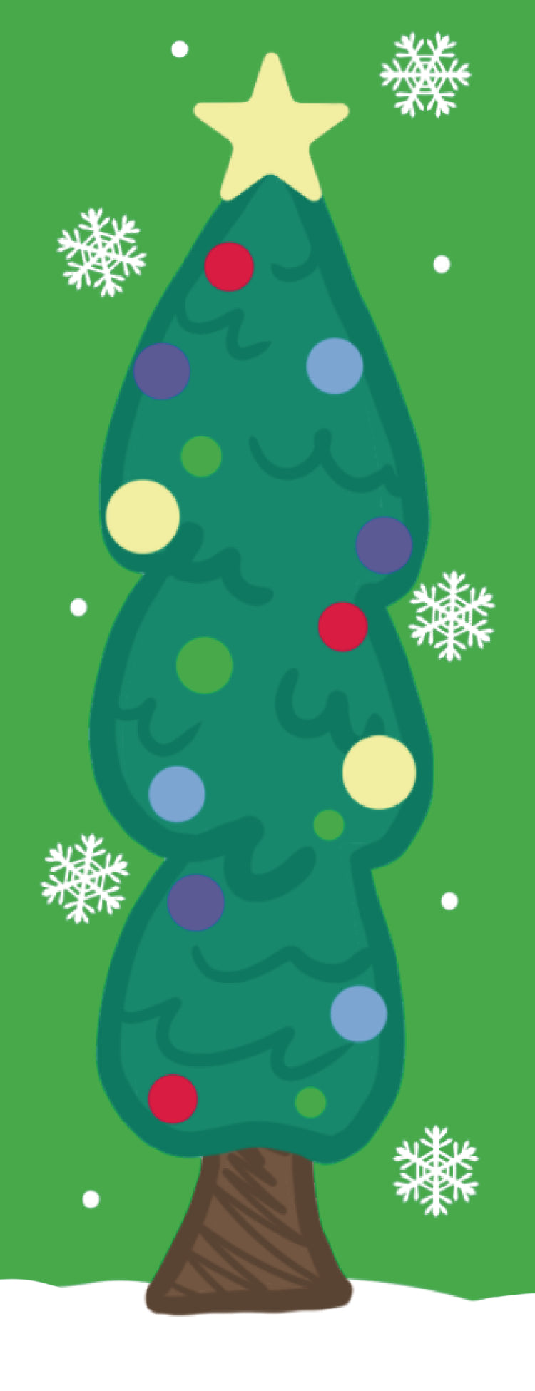 Christmas Tree Bookmark 2" x 6"